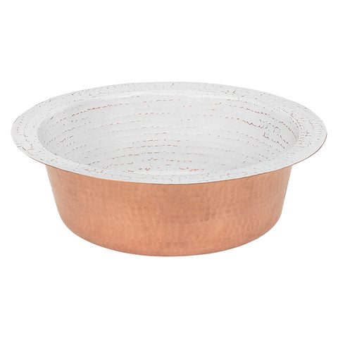 Premier Copper Products 14" Round Copper Bar/Prep Sink, Glazed White, 17 Gauge, BR14WHT2