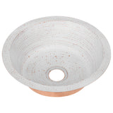 Premier Copper Products 14" Round Copper Bar/Prep Sink, Glazed White, 17 Gauge, BR14WHT2