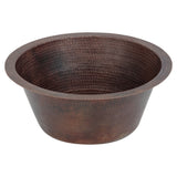 Main Image of Premier Copper Products 16" Copper Bar/Prep Sink, Oil Rubbed Bronze, BR16DB2