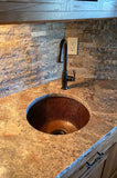 Installation Image of Premier Copper Products 16" Copper Bar/Prep Sink, Oil Rubbed Bronze, BR16DB3