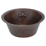 Main Image of Premier Copper Products 16" Copper Bar/Prep Sink, Oil Rubbed Bronze, BR16FDB2