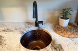 Installation Image of Premier Copper Products 16" Copper Bar/Prep Sink, Oil Rubbed Bronze, BR16FDB2