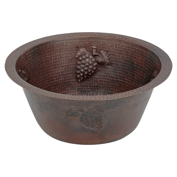 Main Image of Premier Copper Products 16" Copper Bar/Prep Sink, Oil Rubbed Bronze, BR16GDB2