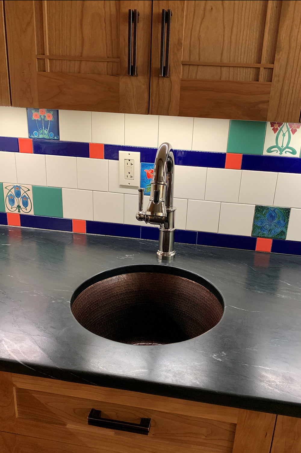 Installation Image of Premier Copper Products 17" Copper Bar/Prep Sink, Oil Rubbed Bronze, BR17DB