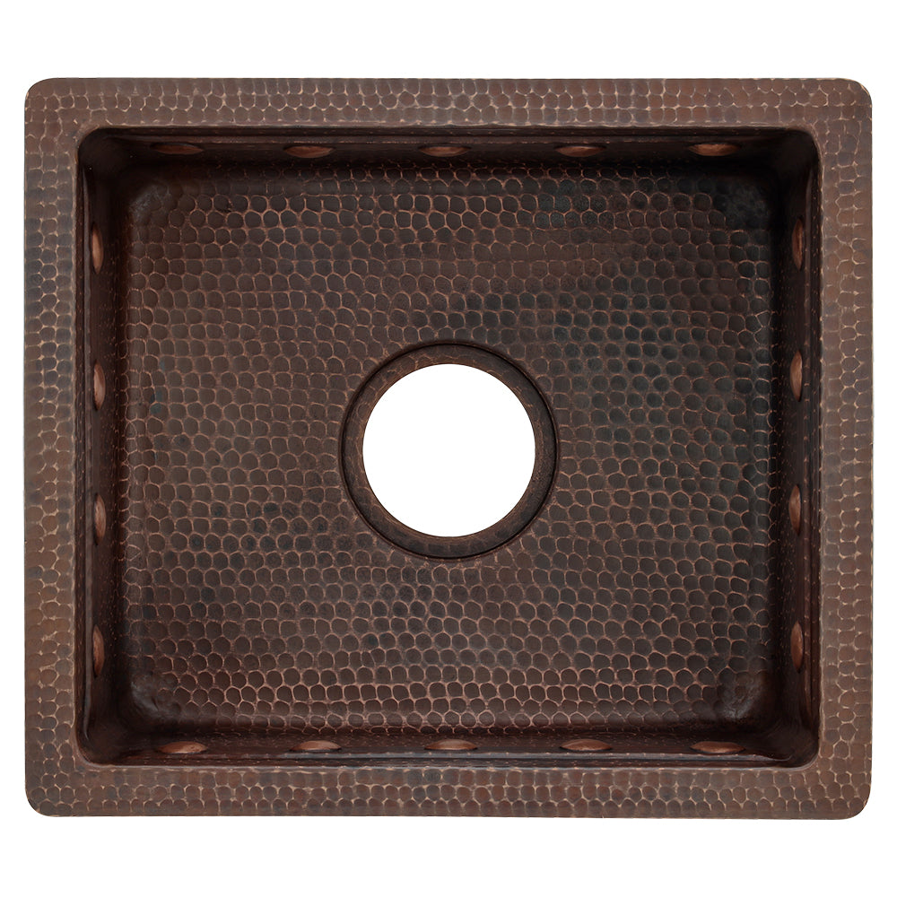 Alternative View of Premier Copper Products 16" Copper Bar/Prep Sink, Oil Rubbed Bronze, BREC16DBBS
