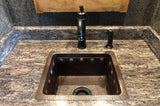 Installation Image of Premier Copper Products 16" Copper Bar/Prep Sink, Oil Rubbed Bronze, BREC16DBBS