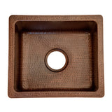 Premier Copper Products 16" Gourmet Rectangular Hammered Copper Bar/Prep Sink, Matching Drain and Accessories, Oil Rubbed Bronze, BSP5_BREC16DB-D