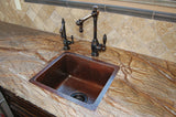 Installation Image of Premier Copper Products 16" Copper Bar/Prep Sink, Oil Rubbed Bronze, BREC16DB