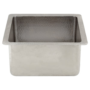 Alternate Image for Premier Copper Products 16" Copper Bar/Prep Sink, Nickel, BREC16EN