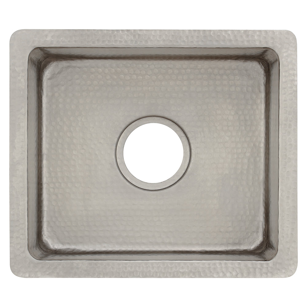Alternative View of Premier Copper Products 16" Copper Bar/Prep Sink, Nickel, BREC16EN
