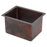 Premier Copper Products 17" Rectangle Copper Bar/Prep Sink, Oil Rubbed Bronze, 14 Gauge, BREC1713DB