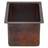 Premier Copper Products 17" Rectangle Copper Bar/Prep Sink, Oil Rubbed Bronze, 14 Gauge, BREC1713DB