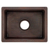 Premier Copper Products 17" Rectangle Copper Bar/Prep Sink, Oil Rubbed Bronze, 14 Gauge, BREC1713DB