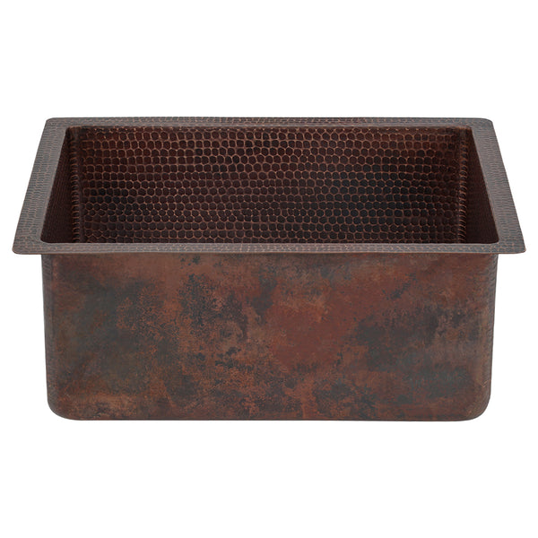 Main Image of Premier Copper Products 20" Copper Bar/Prep Sink, Oil Rubbed Bronze, BREC20DB