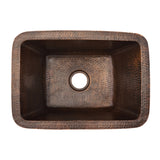 Premier Copper Products 17" Rectangle Copper Bar Sink w/ 2" Drain Opening, Matching Drain and Accessories, Oil Rubbed Bronze, BSP5_BRECDB2-B