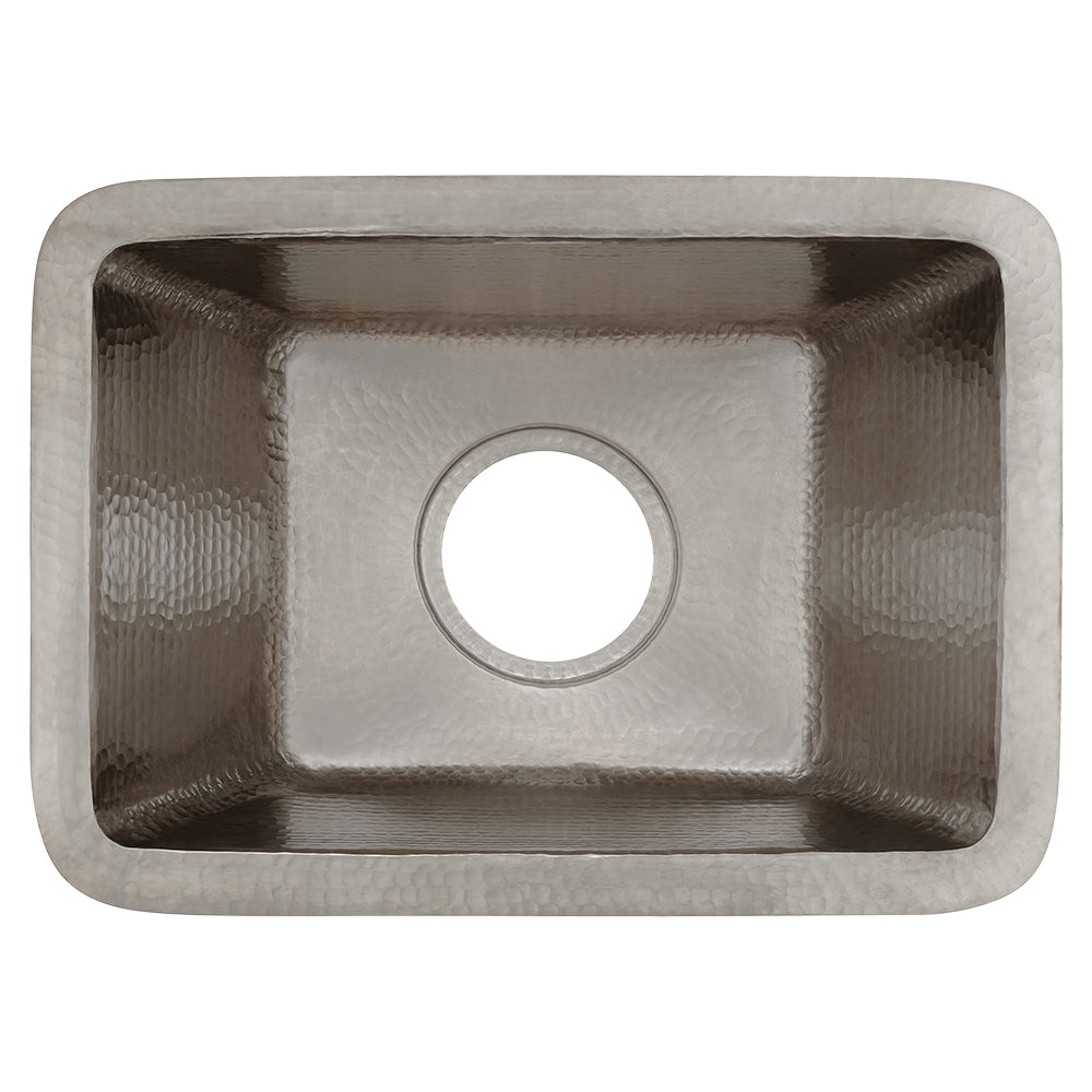 Alternative View of Premier Copper Products 17" Copper Bar/Prep Sink, Nickel, BRECEN3