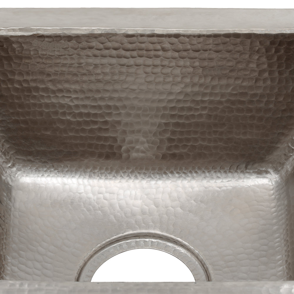 Alternative View of Premier Copper Products 17" Copper Bar/Prep Sink, Nickel, BRECEN3