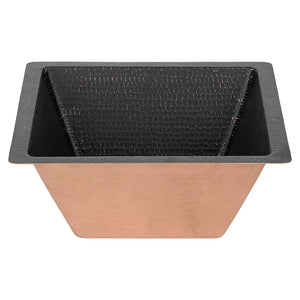 Alternate Image for Premier Copper Products 15" Square Copper Bar/Prep Sink, Glazed Black, 16 Gauge, BS15BLK2