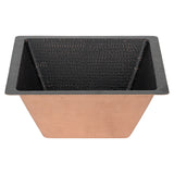 Premier Copper Products 15" Square Copper Bar/Prep Sink, Glazed Black, 16 Gauge, BS15BLK2