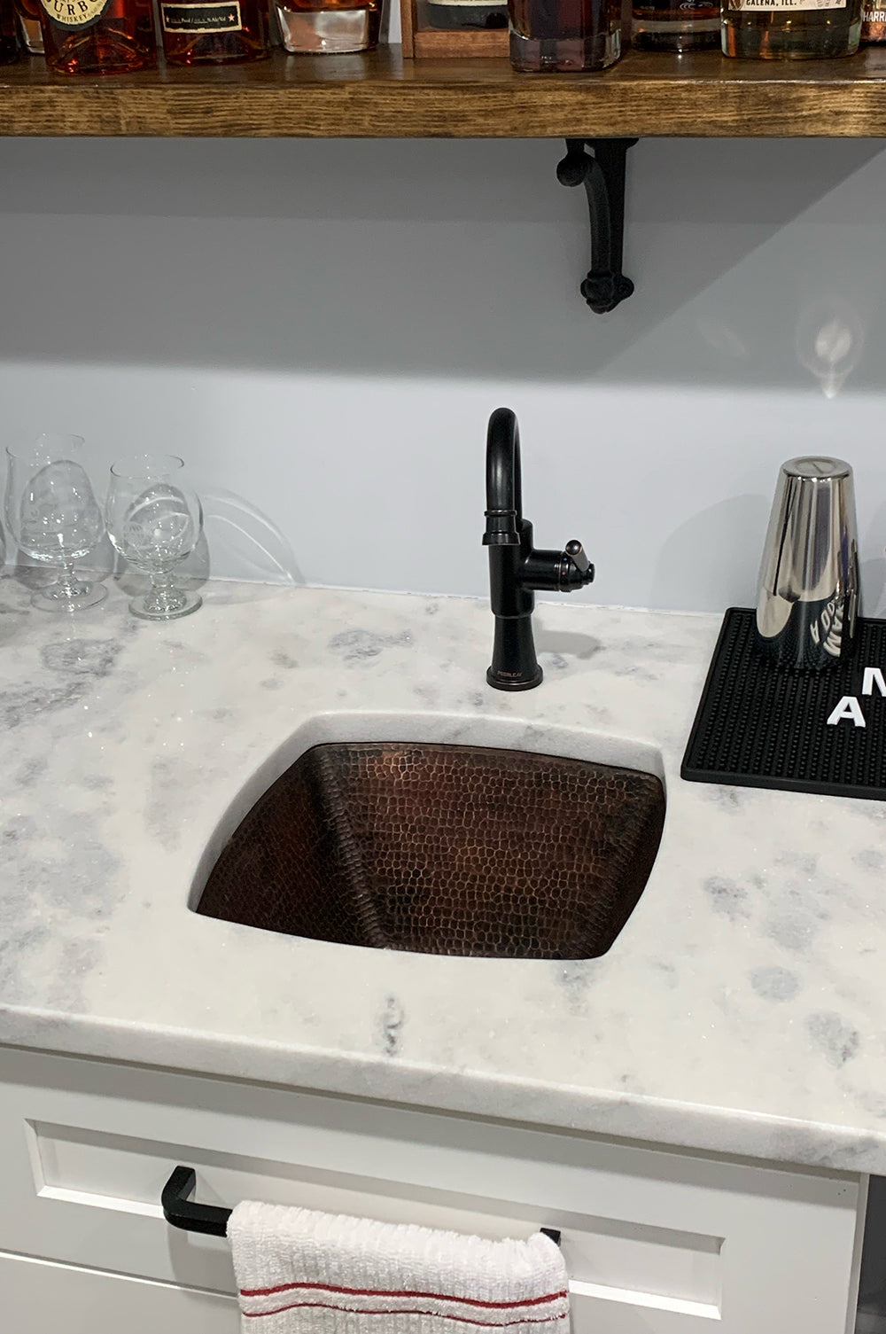 Installation Image of Premier Copper Products 15" Copper Bar/Prep Sink, Oil Rubbed Bronze, BS15DB2