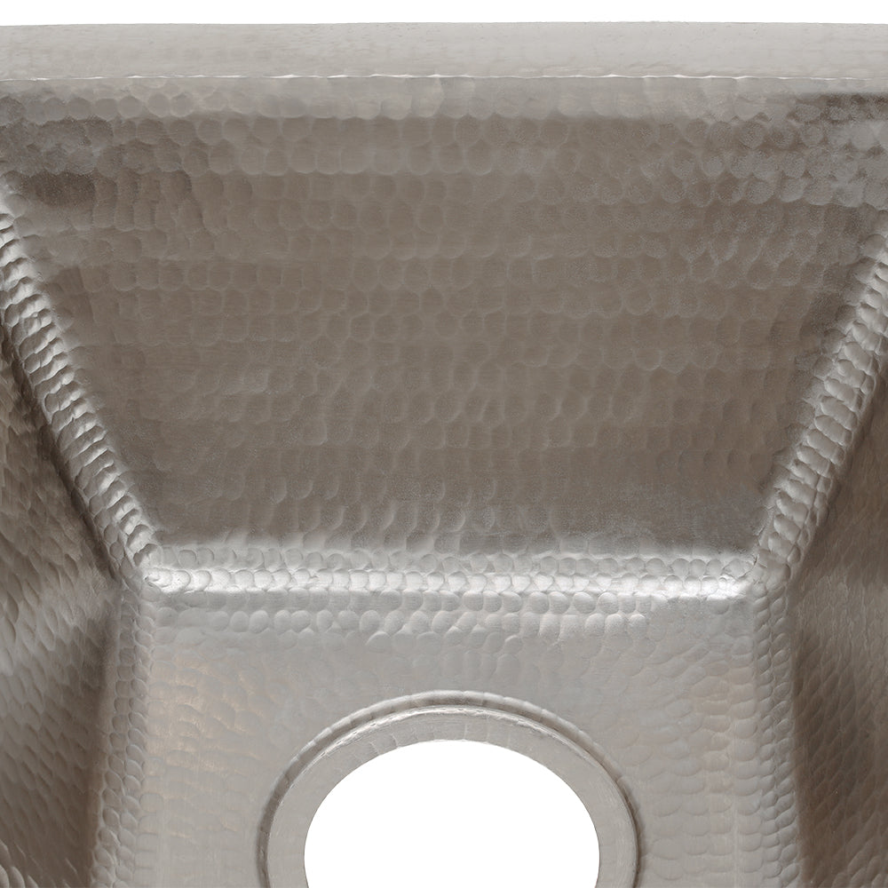 Alternative View of Premier Copper Products 15" Copper Bar/Prep Sink, Nickel, BS15EN3