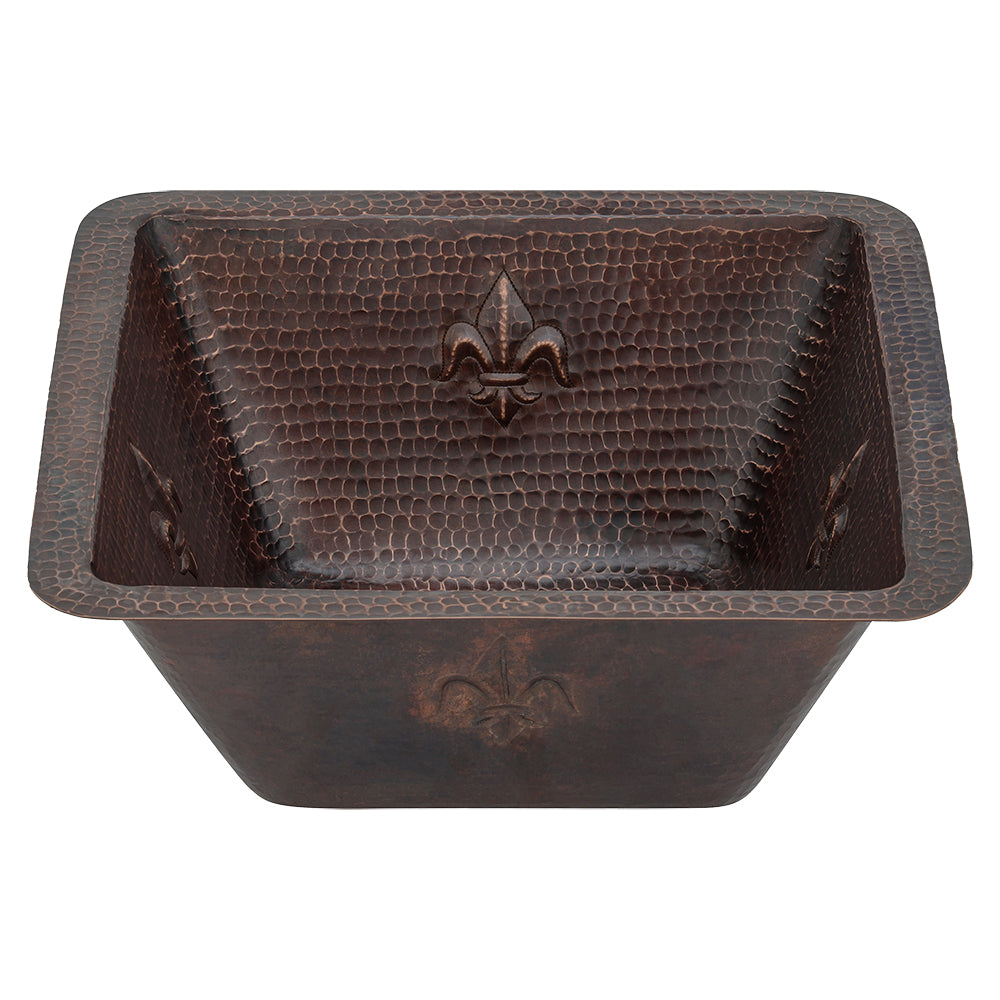 Main Image of Premier Copper Products 15" Copper Bar/Prep Sink, Oil Rubbed Bronze, BS15FDB2