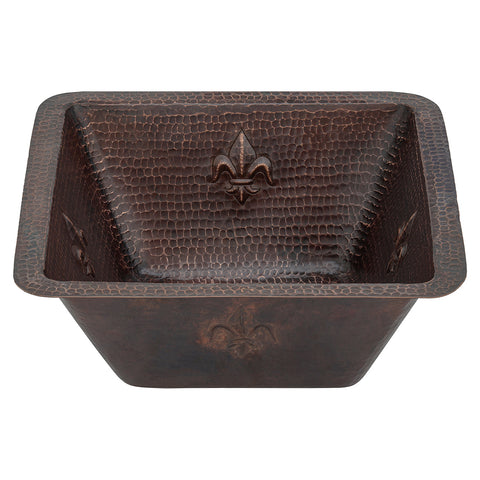 Main Image of Premier Copper Products 15" Copper Bar/Prep Sink, Oil Rubbed Bronze, BS15FDB2