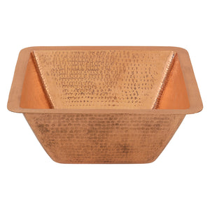Alternate Image for Premier Copper Products 15" Square Copper Bar/Prep Sink, Polished Copper, 17 Gauge, BS15PC2