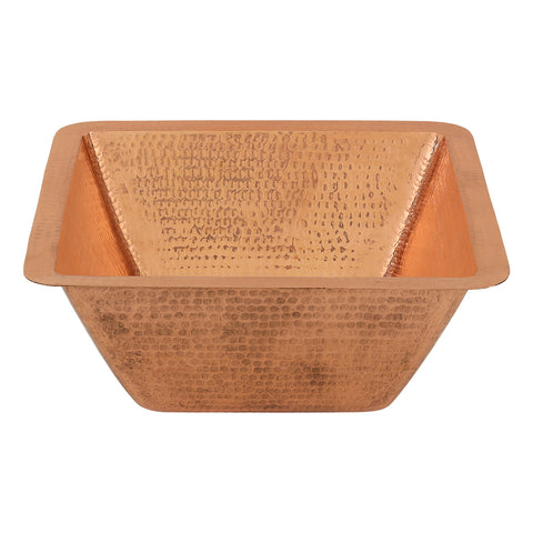 Premier Copper Products 15" Square Copper Bar/Prep Sink, Polished Copper, 17 Gauge, BS15PC2