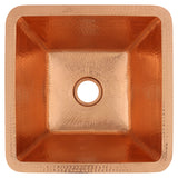 Premier Copper Products 15" Square Copper Bar/Prep Sink, Polished Copper, 17 Gauge, BS15PC2