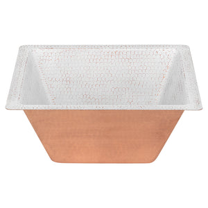 Alternate Image for Premier Copper Products 15" Square Copper Bar/Prep Sink, Glazed White, 16 Gauge, BS15WHT2