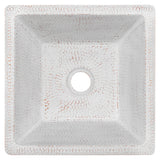 Premier Copper Products 15" Square Copper Bar/Prep Sink, Glazed White, 16 Gauge, BS15WHT2