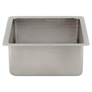 Alternate Image for Premier Copper Products 16" Square Copper and Nickel Bar/Prep Sink, 14 Gauge, BS16EN3