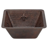 Main Image of Premier Copper Products 15" Copper Bar/Prep Sink, Oil Rubbed Bronze, BS15FDB3