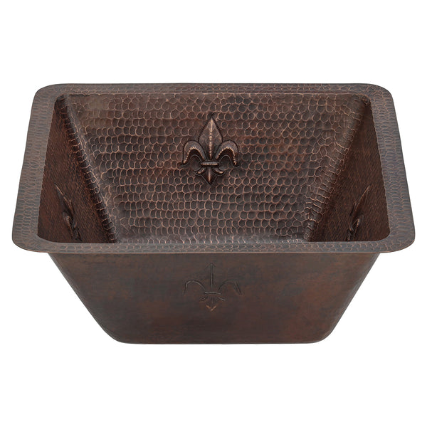 Main Image of Premier Copper Products 15" Copper Bar/Prep Sink, Oil Rubbed Bronze, BS15FDB3