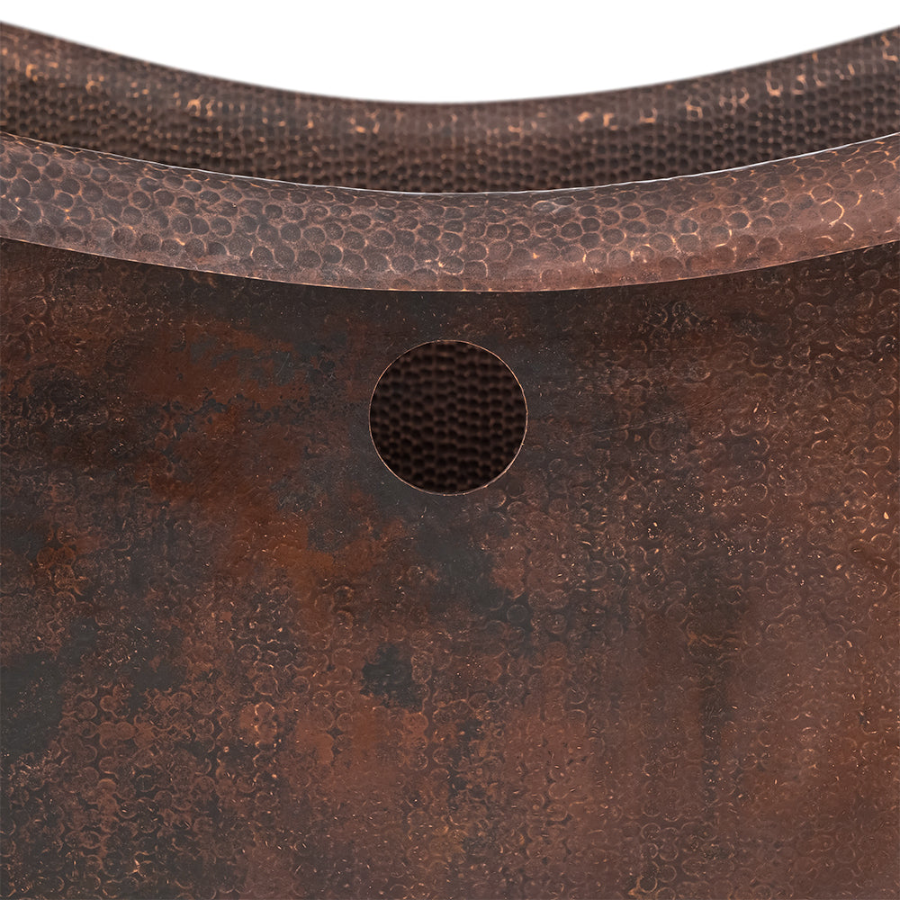 Premier Copper Products 67" Hammered Copper Freestanding Bathtub, Oil Rubbed Bronze, BTD67DBOF