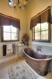 Installation Image of Premier Copper Products 67" Hammered Copper Double Slipper Bathtub, BTD67DB