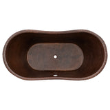 Premier Copper Products 60" Hammered Copper Freestanding Bathtub, Oil Rubbed Bronze, BTDR60DBOF