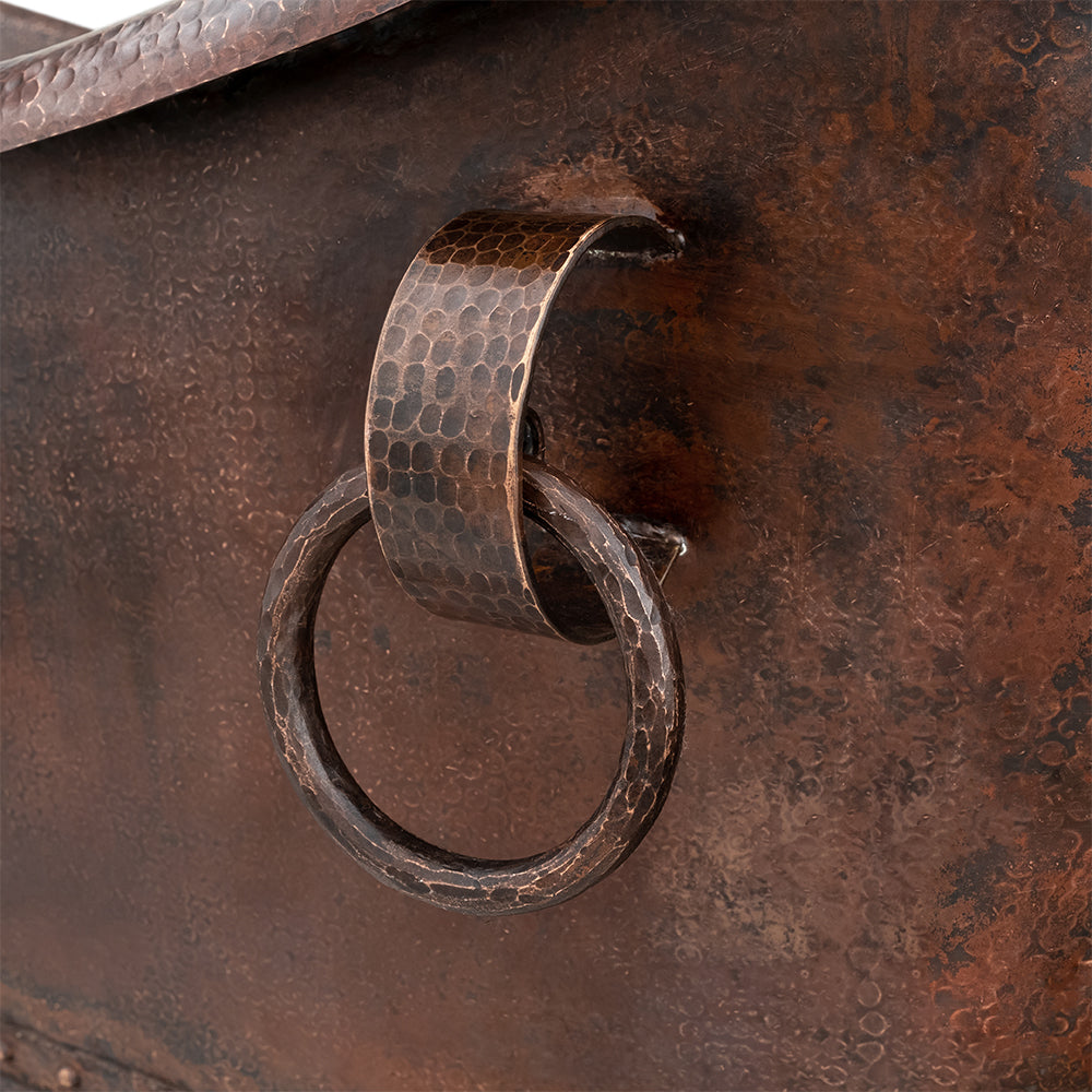 Premier Copper Products 60" Hammered Copper Freestanding Bathtub, Oil Rubbed Bronze, BTDR60DBOF