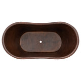 Alternative View of Premier Copper Products 60" Hammered Copper Double Slipper Bathtub With Rings, BTDR60DB