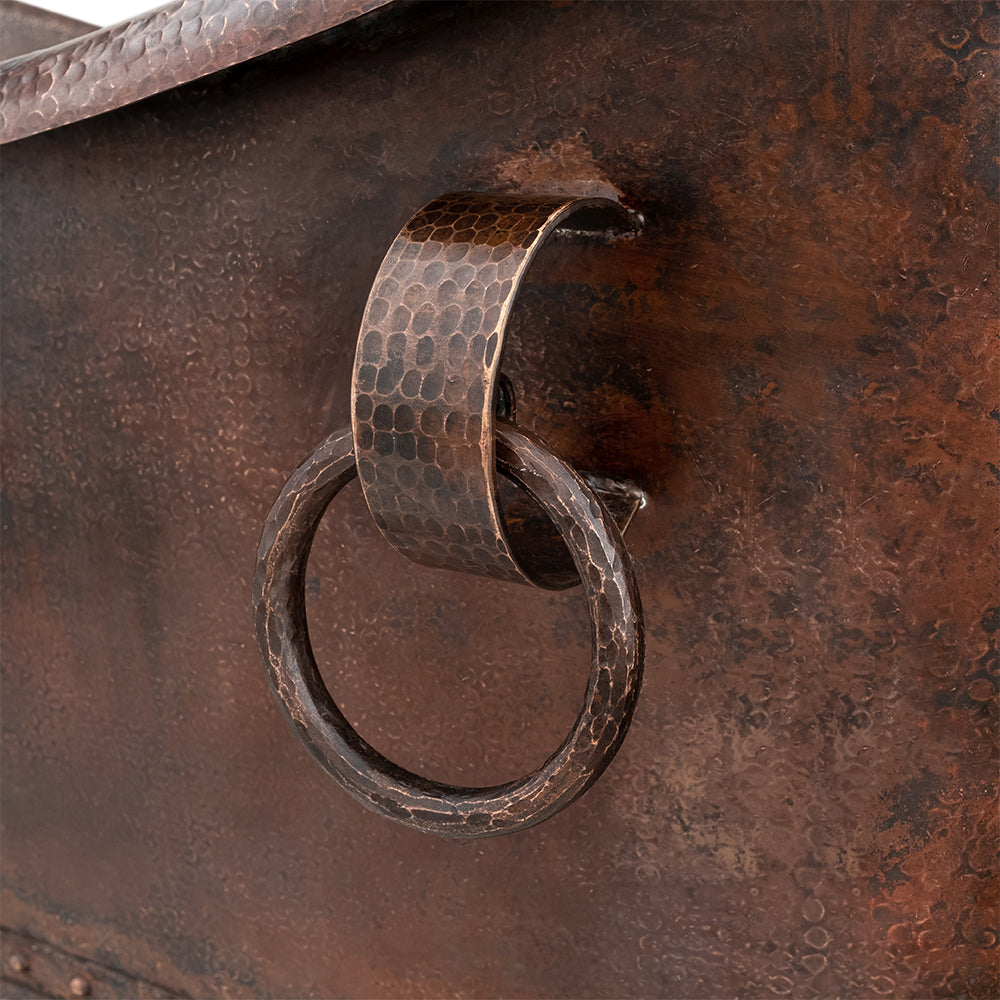 Alternative View of Premier Copper Products 67" Hammered Copper Double Slipper Bathtub With Rings, BTDR67DB
