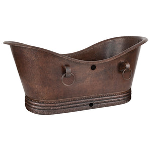 Alternate Image for Premier Copper Products 72" Hammered Copper Freestanding Bathtub, Oil Rubbed Bronze, BTDR72DBOF