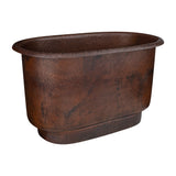 Premier Copper Products 47" Small Hammered Copper Modern Style Bathtub and Drain Package, Oil Rubbed Bronze, BSP5_BTM47DB