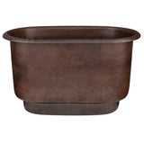 Premier Copper Products 47" Hammered Copper Freestanding Bathtub, Oil Rubbed Bronze, BTM47DB