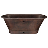 Premier Copper Products 72" Hammered Copper Freestanding Bathtub, Oil Rubbed Bronze, BTM72DBOF