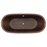 Premier Copper Products 72" Hammered Copper Freestanding Bathtub, Oil Rubbed Bronze, BTM72DBOF