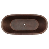 Premier Copper Products 72" Hammered Copper Modern Style Bathtub and Drain Package, Oil Rubbed Bronze, BSP5_BTM72DB