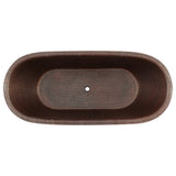 Alternative View of Premier Copper Products 72" Hammered Copper Modern Style Bathtub, BTM72DB