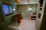 Installation Image of Premier Copper Products 72" Hammered Copper Modern Style Bathtub, BTM72DB