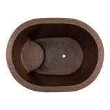 Premier Copper Products 48" Hammered Copper Oval Japanese Soaking Tub and Drain Package, Oil Rubbed Bronze, BSP5_BTO48DB